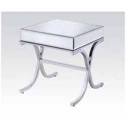 Yuri Metal Beveled Glass Metal End Table